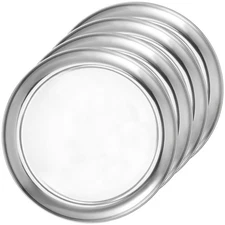 4 Pack 12 Inch Stainless Steel Plate, Round Metal Dinner Plates, Kitchenware ...