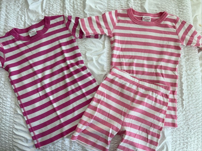Hanna Andersson Organic Cotton Short Johns Pajama PJS Stripes Size Girls 10 140