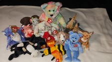 Ty Beanie Babies Lot of 15 Plush Toys with Tags 2000 Assorted Animals Bears