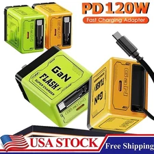 GaN Charger Scalable 120W Max Fast Charger Module With Type C & USB Ports 2 In 1