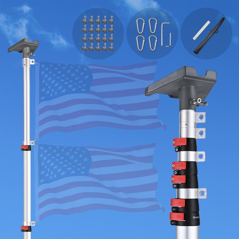 AplusChoice 30" Starlink Gen3 Telescopic Flagpole Mount Pole Adapter RV Camping