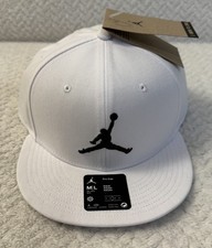 Air Jordan Hat Men  s White M/L Rise Structured Jumpman Pro Snapback FV5296 100
