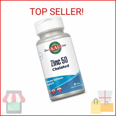 KAL Zinc 50mg Amino Acid Chelate, Immune Support Supplement, Healthy Metabolism