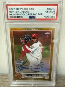 Hunter Greene 2022 Topps Chrome #RA-HG Rookie Auto - Gold Hunter Greene 2022 Topps Chrome #RA-HG Rookie Auto - Gold