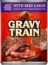 Gravy Train, Canned Dog Food Ground Dinner with Beef  Bacon, 13.2 ounce