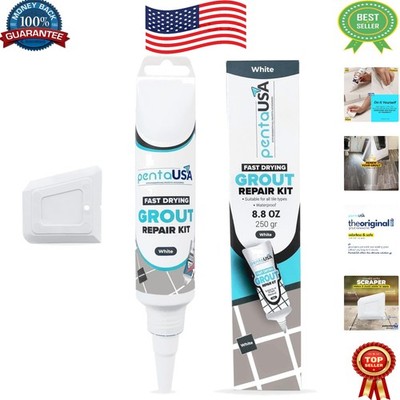 Tile Grout Repair Kit - Fast Drying, Non-Toxic White Grout Filler Inside