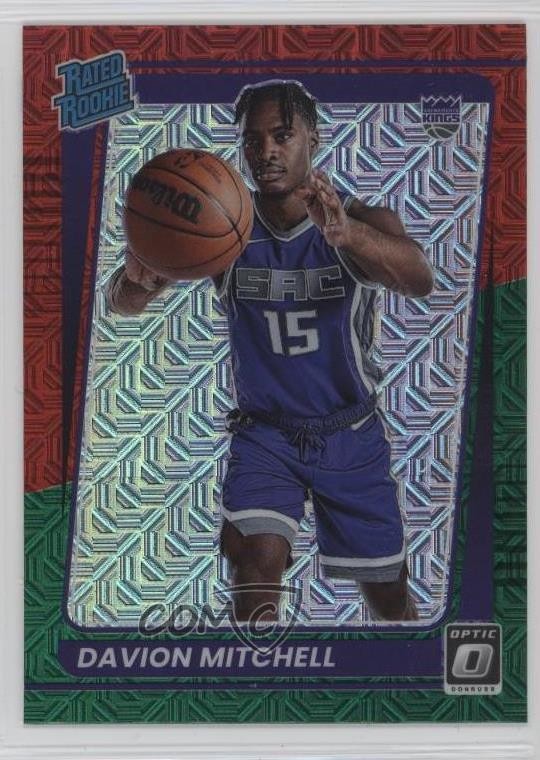 2021 Donruss Optic Rated Choice Red & Green Prizm Davion Mitchell #155 Rookie RC