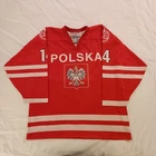 Poland National Team IIHC Hockey Game Worn / Used Jersey Size Large