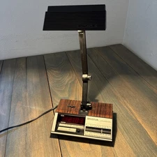 Rare Vintage Spartus Alarm Clock Desk Lamp Digital Woodgrain - Model 0130 (ST)