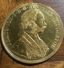 Vintage Rare 1915 Austrian 4 Ducat 23kt Gold Coin Emperor Franz-Joseph Ferdinand