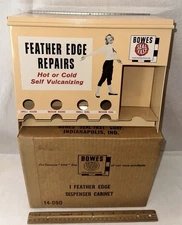 ANTIQUE BOWES SEAL FAST NOS TIRE REPAIR TIN LITHO CABINET SIGN & BOX GAS OIL CAR