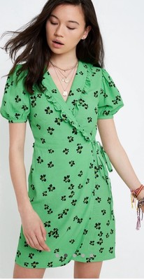 Dot & X Urban Outfitters Mila Green Floral Wrap Dress Uk 10 BNWT Festival  B130 | eBay