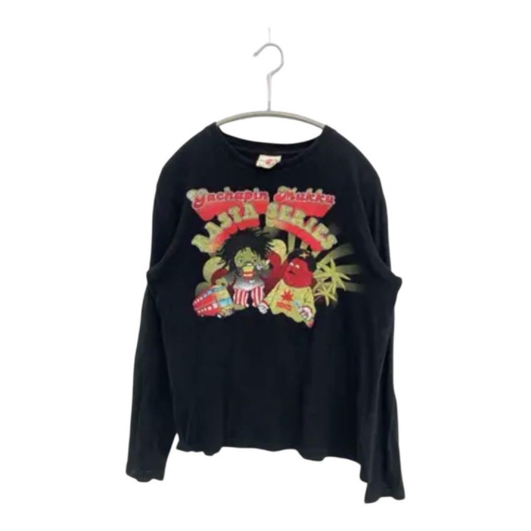 Gachapin Mook Long T-Shirt Sleeve Rasta Reggae Black M Women Rare Band Animation