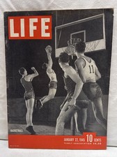 Life Magazine - January 22, 1945 - Basketball Rare American Magazine Vintage Ads