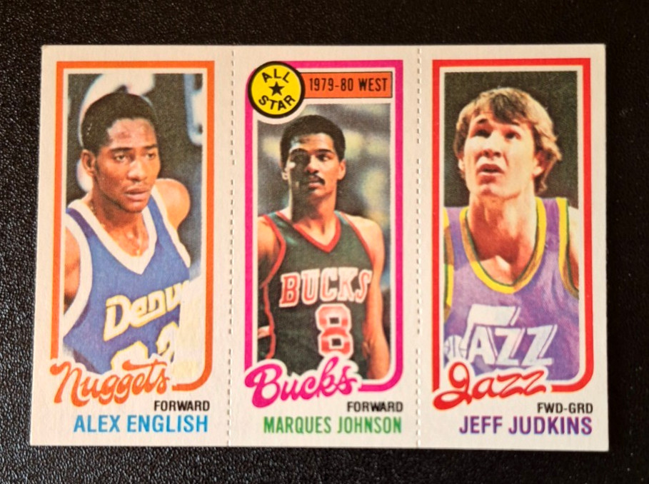 1980-81 Topps Basketball #2 68 75 Alex English Marques Johnson Jeff Judkins 80