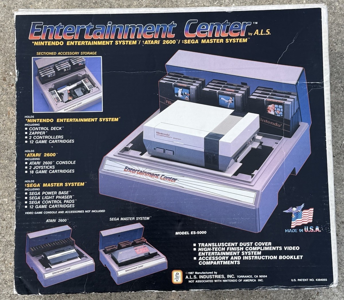 Vintage Nintendo, Sega, Atari Video Game Entertainment Center