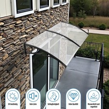 Vordach 120~200cm Pultvordach Türvordach Überdachung Haustür Transparent