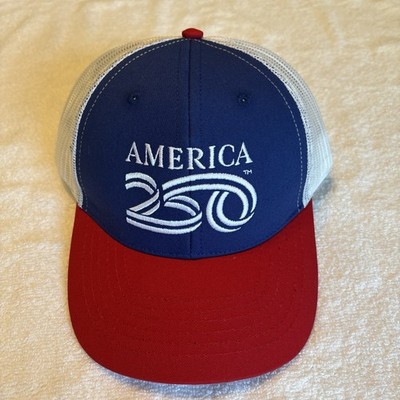 NWT America 250 Hat Adjustable Snapback Mesh Trucker Hat Red White Blue USA