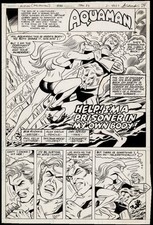 Awesome AQUAMAN Original Art - TITLE SPLASH PAGE - Alex Saviuk and Dan Adkins