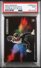 2022 Panini Obsidian Color Blast Black Kenneth Walker III #CBBKWA PSA 9