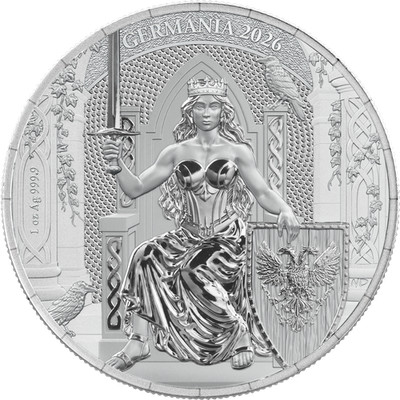 Germania 2026 Silbermünze Germania Mint 999,9 Silber Ag 5 Mark