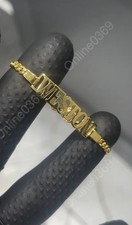 Custom Baby Jewelry Solid Metal Name Bracelet In Yellow Gold Plating Silver