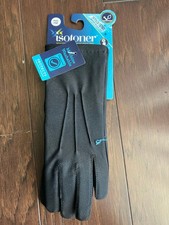 Isotoner Black Stretch Knit Touchscreen SmartDri Gloves Women's O/S NEW Winter