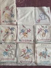 Vintage Kitchen Embroidered Daily Towels Set of 7