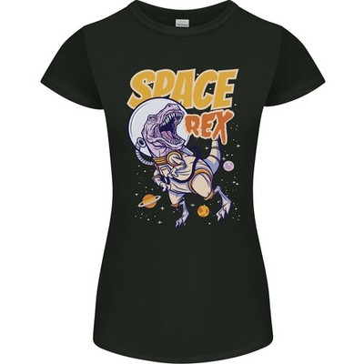 Space T-Rex Dinosaurier Dino Astronaut Damen Petite Cut T-Shirt