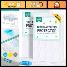 Waterproof Crib Mattress Protector Sheets 2 Pack, Fitted Quilted Pad 52"x28