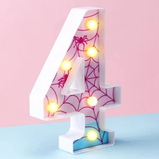 Spider LED Number Lights Birthday Party Decoration Pink Spider Light up Numbe...