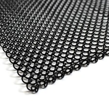 Fireplace Screen Mesh Curtain 26" High - Two 24" Wide Black Panels, USA Made
