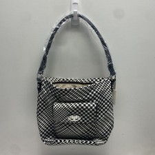 Talbots Black White Houndstooth Cotton Leathe...