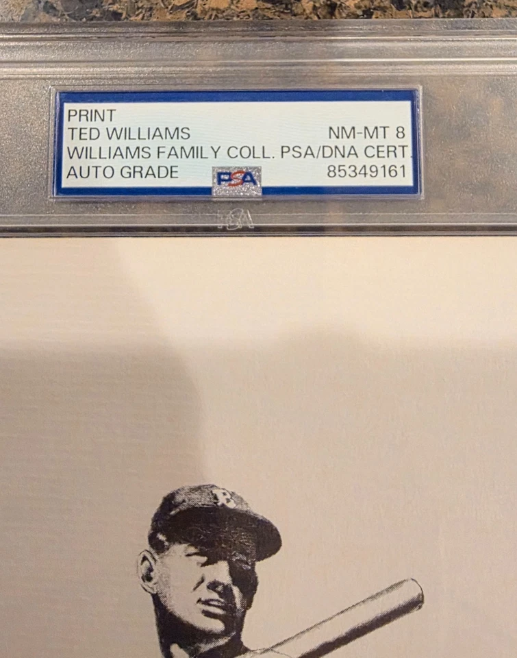 Ted Williams HOF Boston Red Sox Signed 8x10 PSA 8 Williams Family Collection - Image 3 of 4