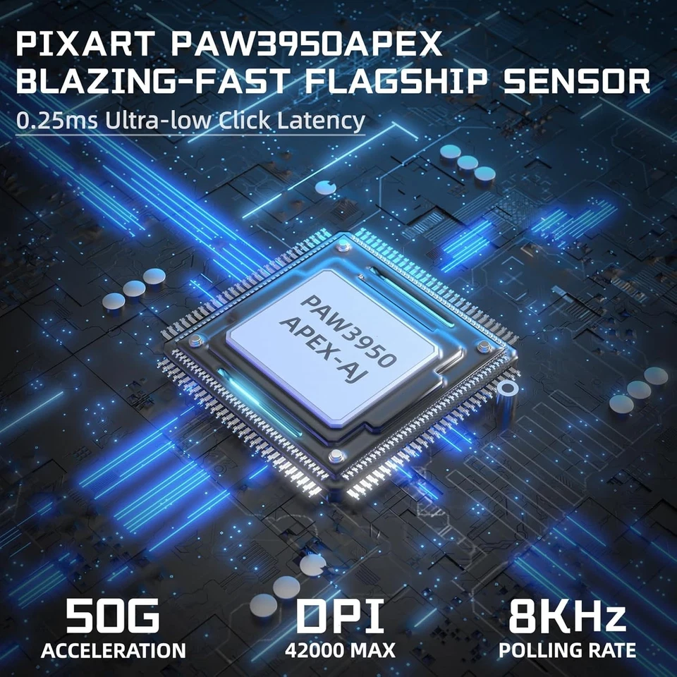 AJAZZ AJ159 APEX Tri-Mode Gaming Mouse 8K Magnetic Charging Dock Color Display - Image 3 of 4