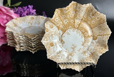Antique Wileman Foley Berry Bowls Pattern #6171 Aesthetic Movement Late 19thC