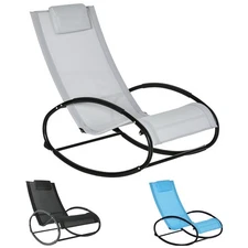 Outsunny Patio Lounger Rocking Chair w/ Zero Gravity Seat Pillow Armrest