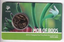 AUSTRALIA: 2019 $1 MOB OF ROOS KANGAROO PAW PRIVY MARK UNC COIN PERTH ANDA PL772
