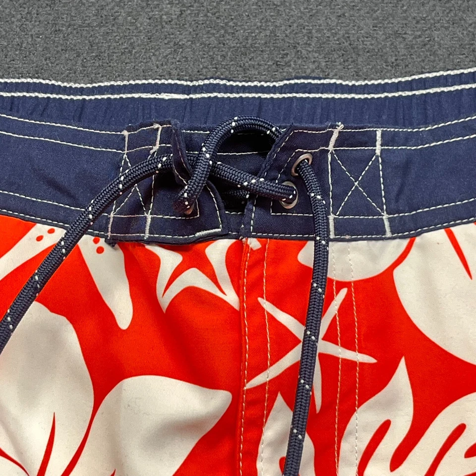 Chaps 泳裤男式 XL 橙色花卉网衬里口袋 8.5 内缝全新带标签 — 第 4/4 张图片