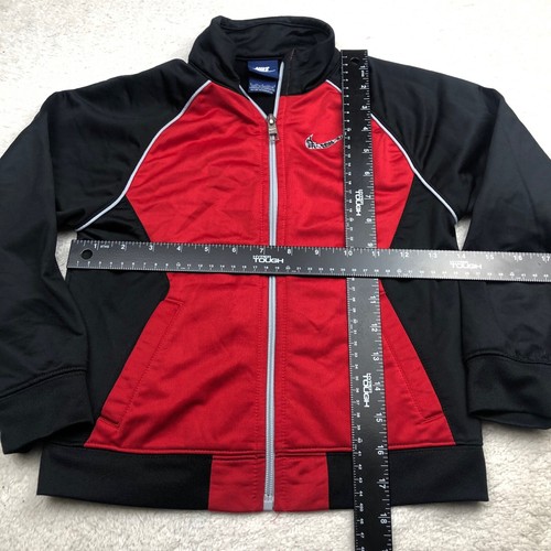 Nike Boys Youth 7 Black Red Full Zip Sweatshirt Track Jacket - Picture 4 of 7
