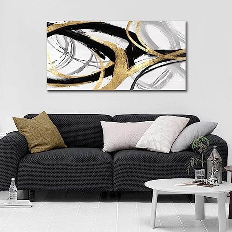 Wall Decor Black Canvas Wall Art for Living Room Large Line 20"X40