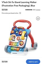 VTech Sit-to-Stand Learning Walker Blue Baby Toddler Activity Walker
