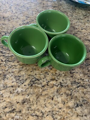 (3) Fiestaware SHAMROCK Green RETIRED Cups/Mugs, MINT