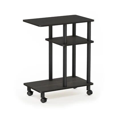 Furinno TURN-N-TUBE Side Table, End Table, Night Stand, Espresso/Black