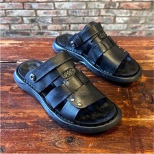 Men's Genuine Leather Open Toe Sandals Slippers Comfort Non-Slip Beach Sandals