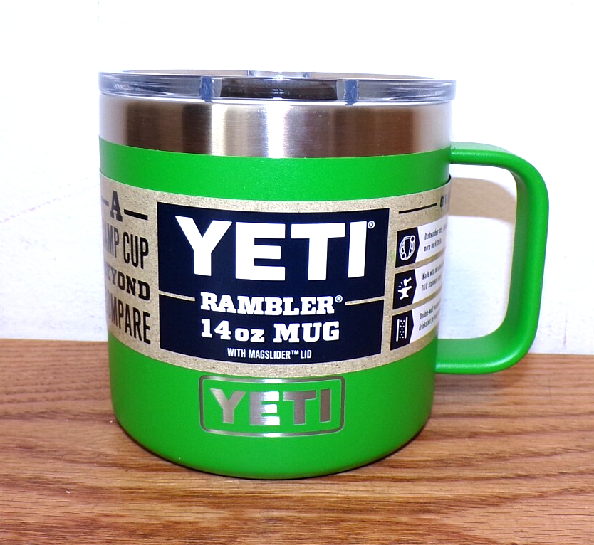 YETI Rambler 14 oz Canopy Green Mug with Handle MagSlider Lid, BRAND NEW