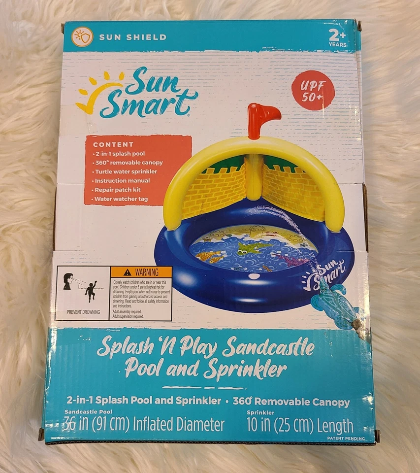 Sun Smart Beach Gear Spray N Play Sandcastle Pool & Turtle Sprinkler For Toddler - Image 2 of 2