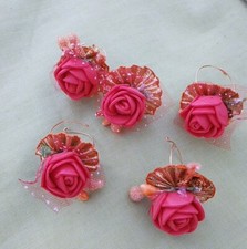 5 Flower Adjustable Rings,Indian, Pakistani Wedding,Mehdi,Haldi, Jewellery...