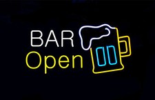 New Bar Open Beer 17"x14" Neon Sign Lamp Light Beer Bar With Dimmer