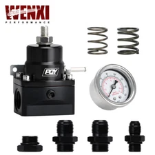 AN8 Feed & AN6 Return Line Fuel Pressure Regulator w/ boost reference Gauge